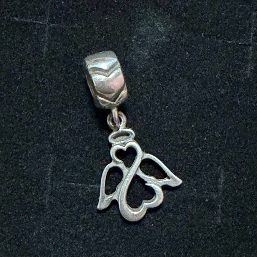 Angle with infinity Heart Charm